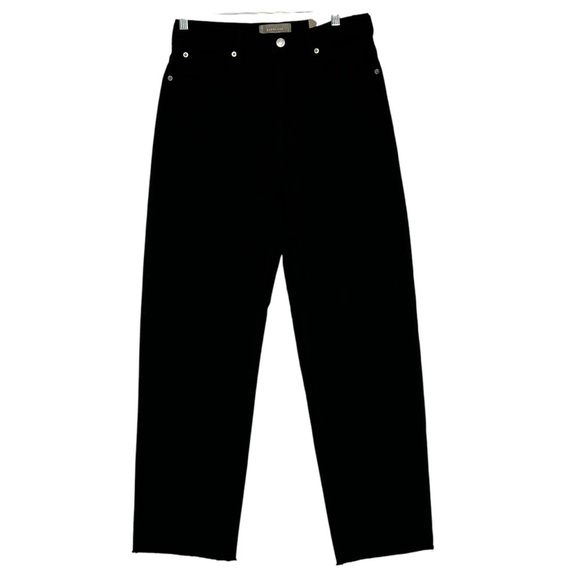 NEW EVERLANE Way-High Jean High-Rise Straight Frayed Hem Coal Black Size 28 Long - Picture 6 of 12